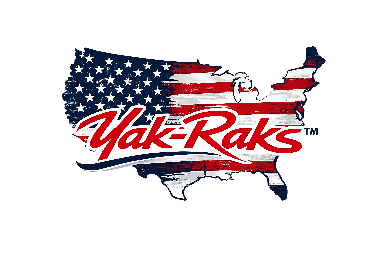 Yak-Raks™ American Flag Premium Die-Cut Vinyl Sticker