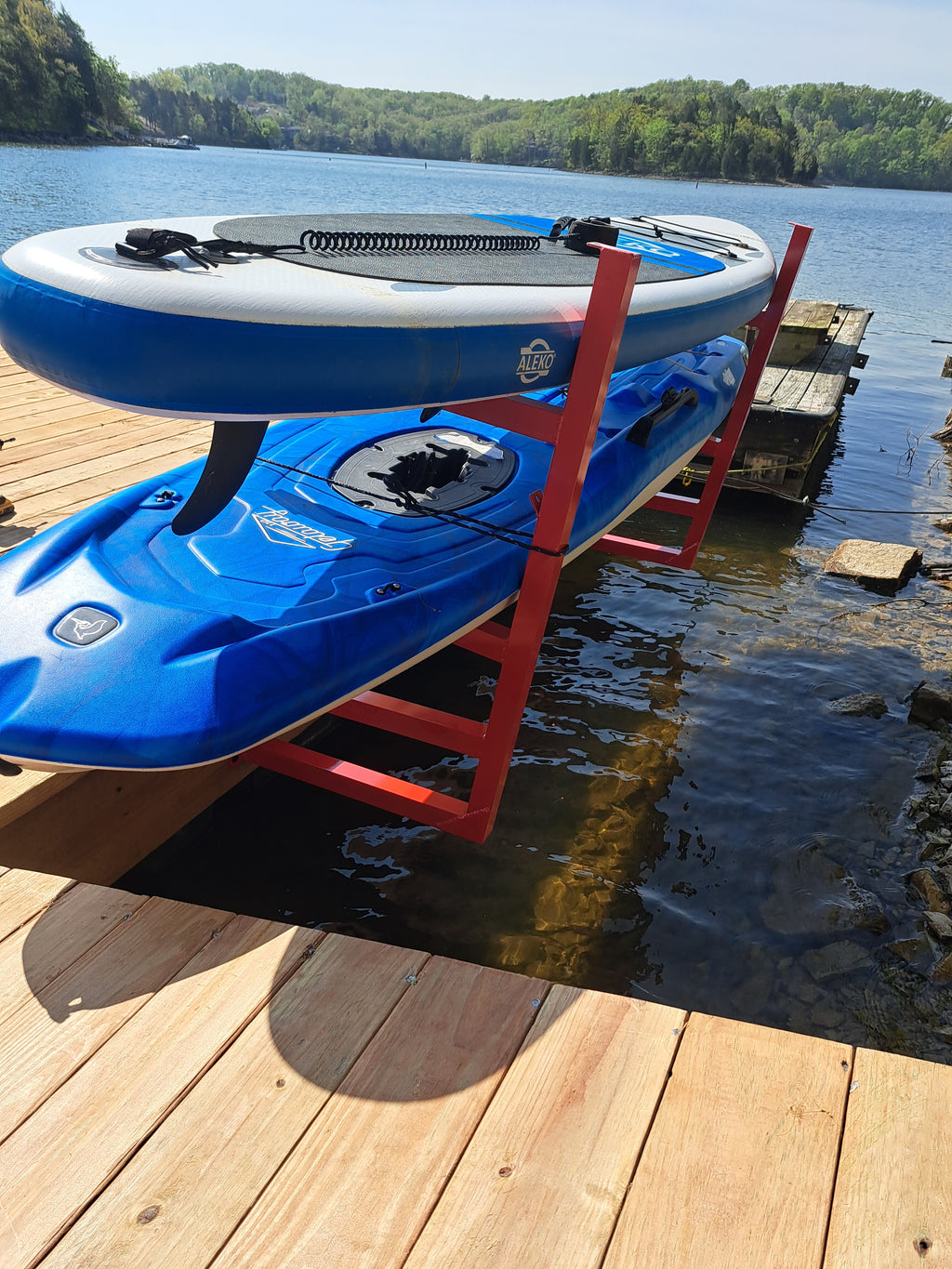 Double Yak-Rak – Side Mount Dual Kayak Storage Rack for Dock or Ramp