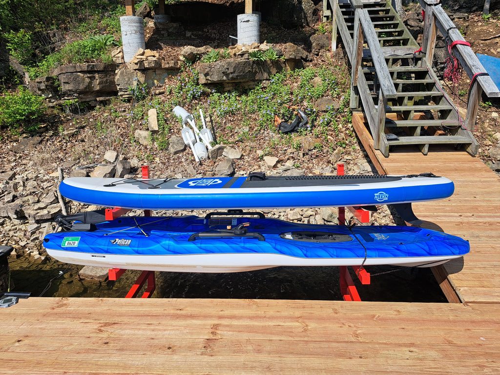 Double Yak-Rak – Side Mount Dual Kayak Storage Rack for Dock or Ramp