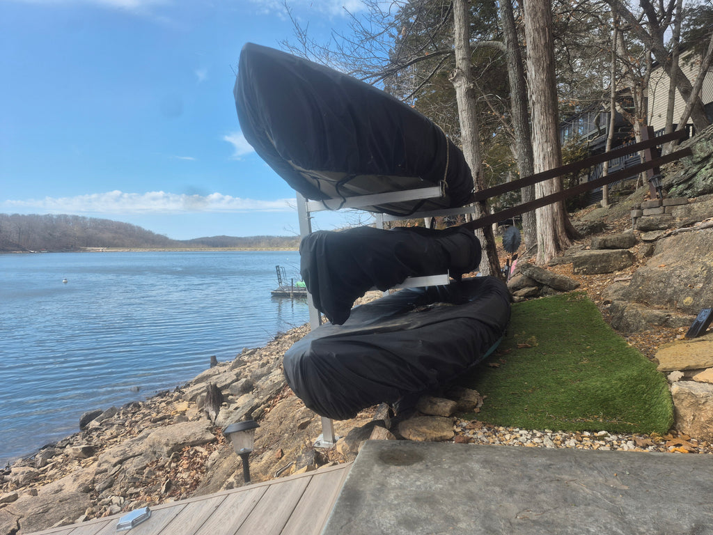 Triple Yak-Rak – Land Mount 3-Level Kayak and Paddleboard Storage Rack