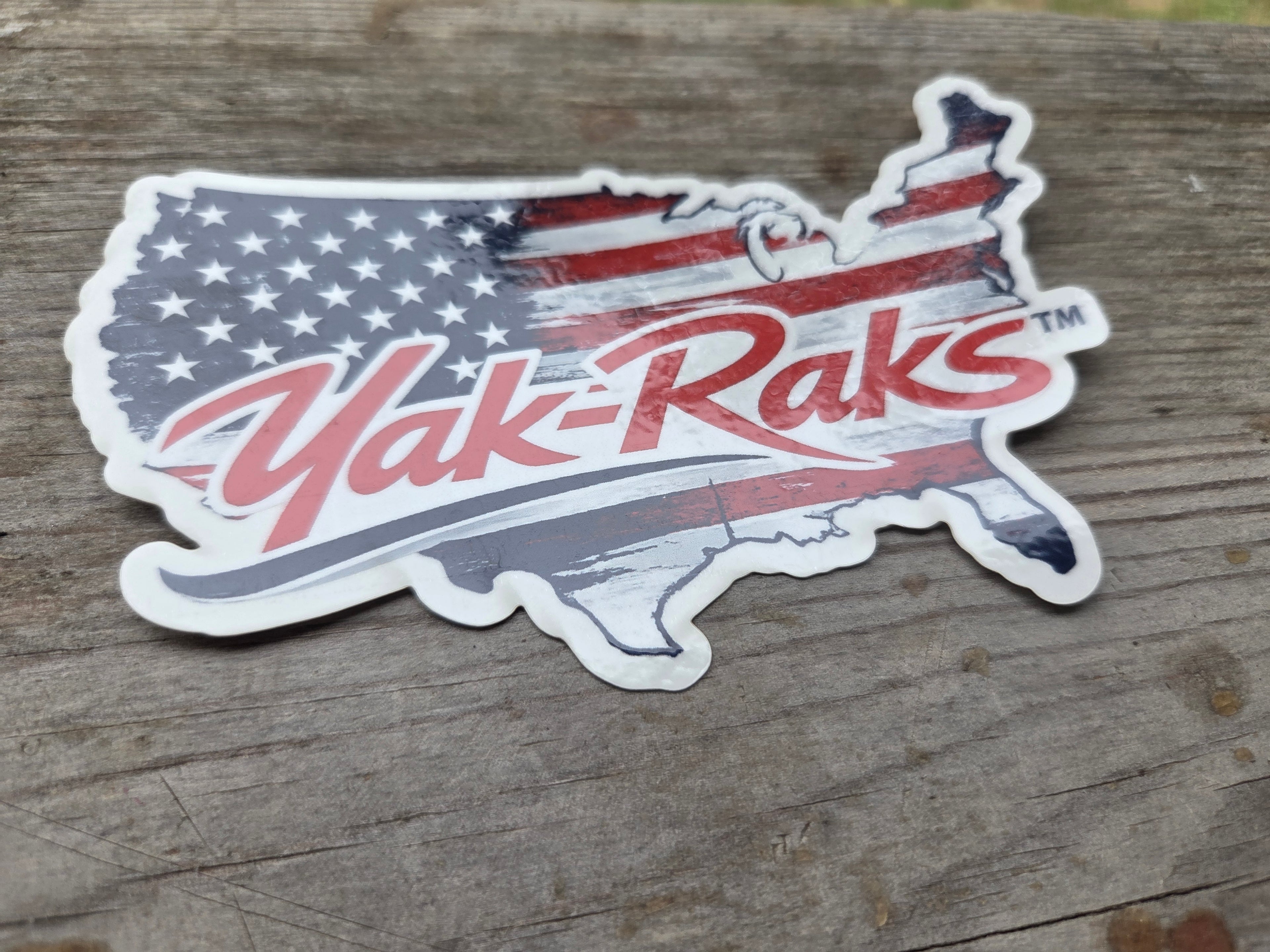 Yak-Raks™ American Flag Premium Die-Cut Vinyl Sticker