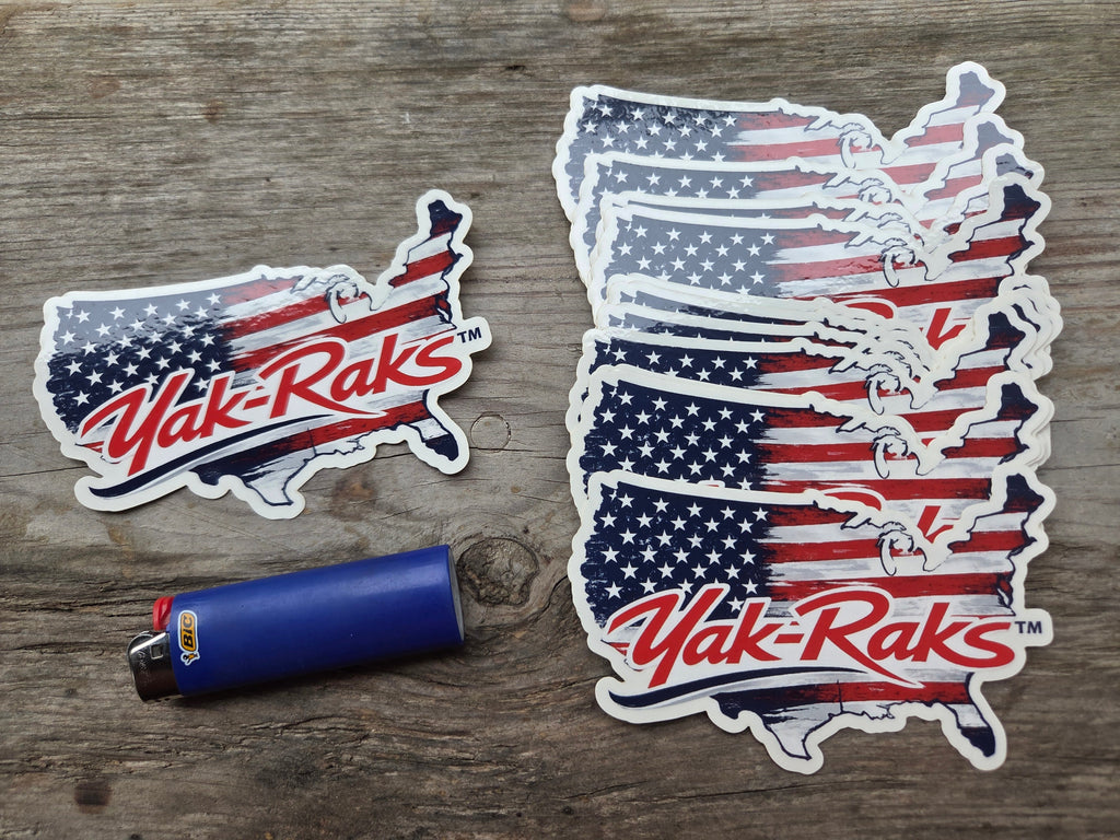 Yak-Raks™ American Flag Premium Die-Cut Vinyl Sticker